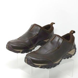 Merrill Mens Dark Earth Brown Mocs Loafers 8 EUC